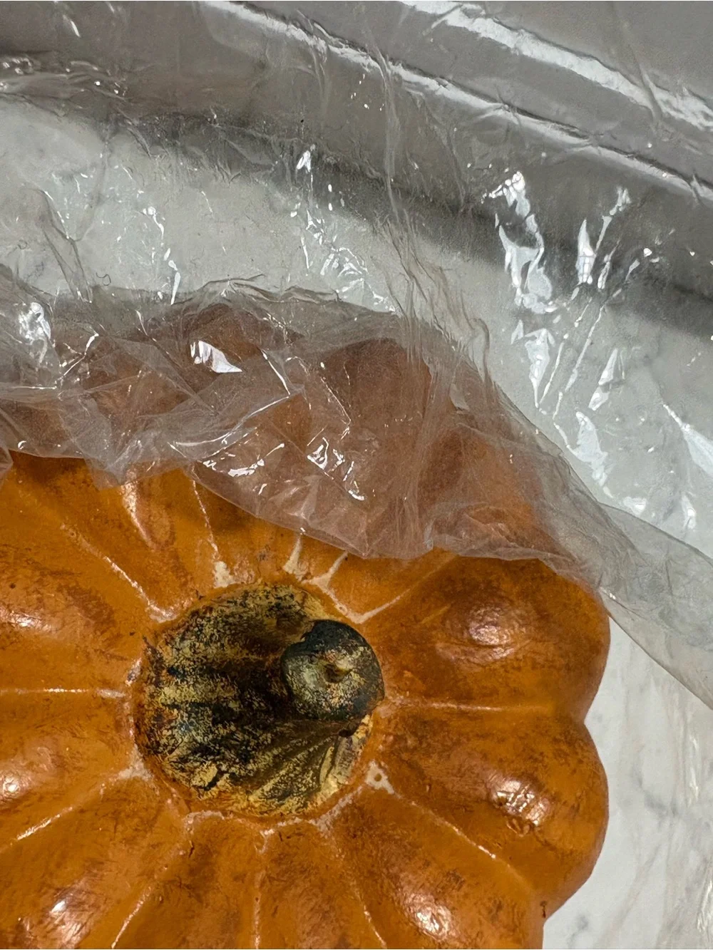 Pottery Barn tall pumpkin candle- never used- B